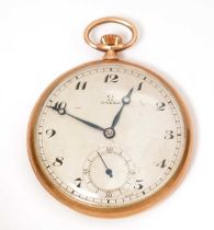 Omega: a 9ct yellow gold cased pocket watch,