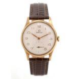 Omega: a 9ct yellow gold cased wristwatch,