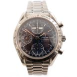 Omega Speedmaster Automatic: a triple calendar steel cased wristwatch,