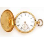 An 18ct yellow gold cased hunter pocket watch,