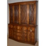 A Chapmans reproduction mahogany Georgian style serpentine secretaire