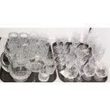 A selection of crystal and cut glassware.