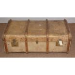 A vintage leather clothe travel trunk, by Mawson, Swan & Morgan.