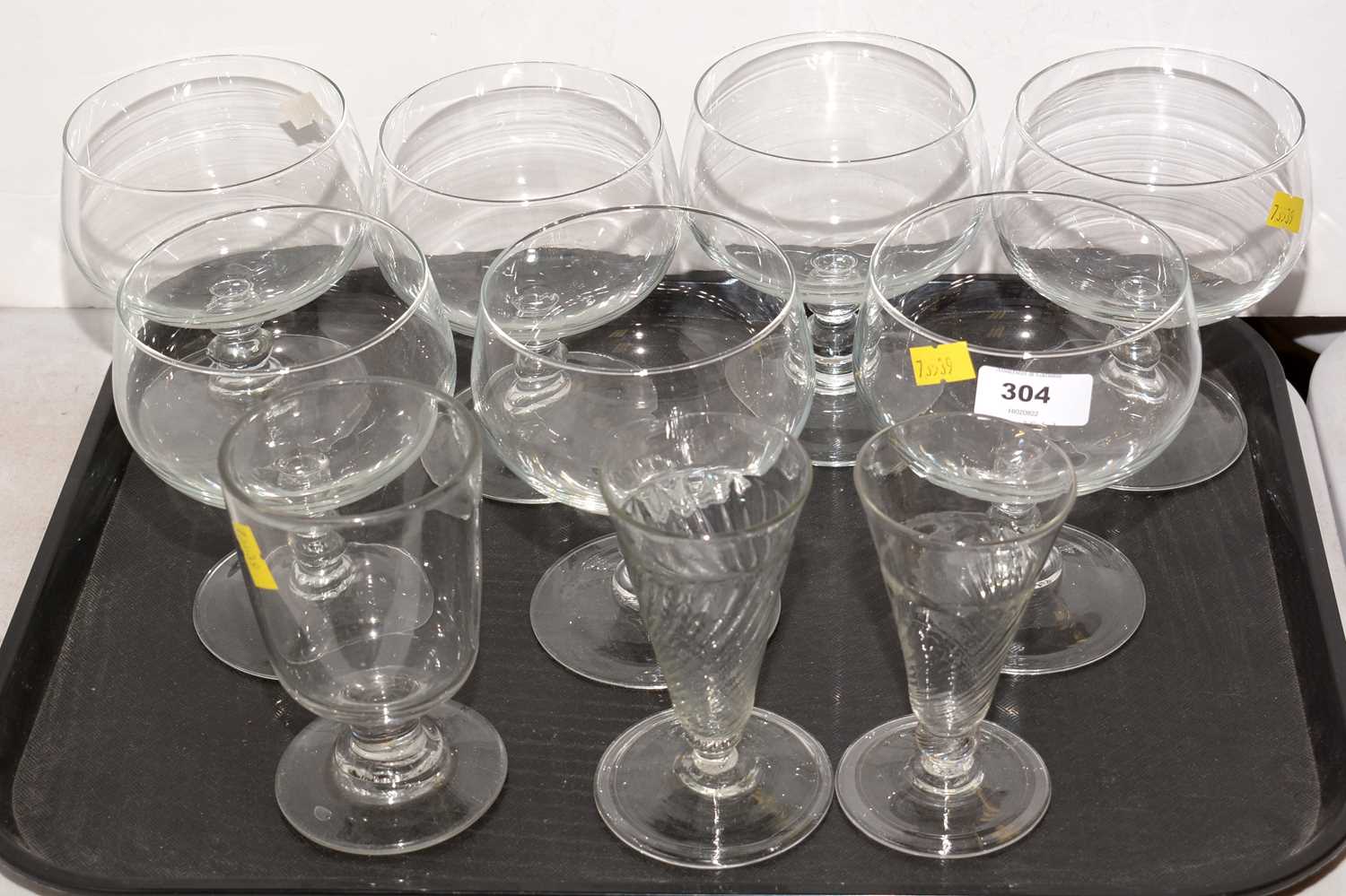 A selection of glassware, various.