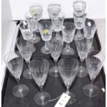 Two sets of crystal glasses, makers various.