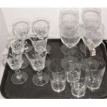 Three sets of glasses, various.