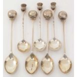 Coffee spoons with lawn bowls and thistle finials