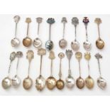 A selection of silver commemorative and other silver tea and coffee spoons