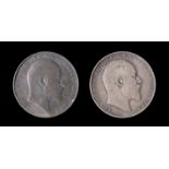 Edward VII (1901-1910), two Halfcrowns, 1902 and 1906,