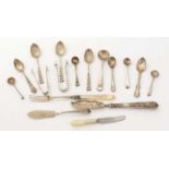 A selection of silver flatware, and other items.