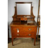 A small Edwardian mahogany mirrored dressing table