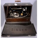 A Singer sewing machine.