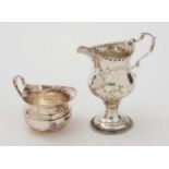 Two silver cream jugs