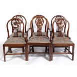 Six George III style mahogany dining chairs