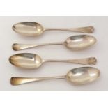 A set of four Victorian silver tablespoons, by Chawner & Co,