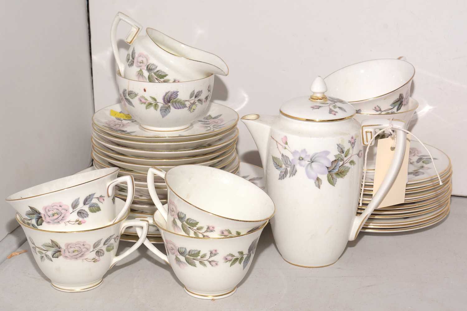 A Royal Worcester 'June Garland' part coffee set.