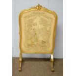 A 20th Century carved giltwood fire screen