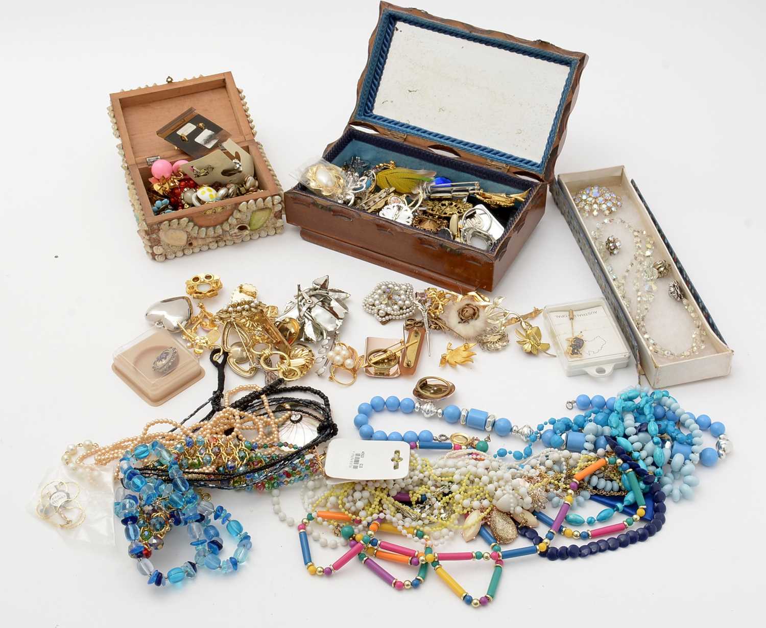 A large box of costume jewellery,