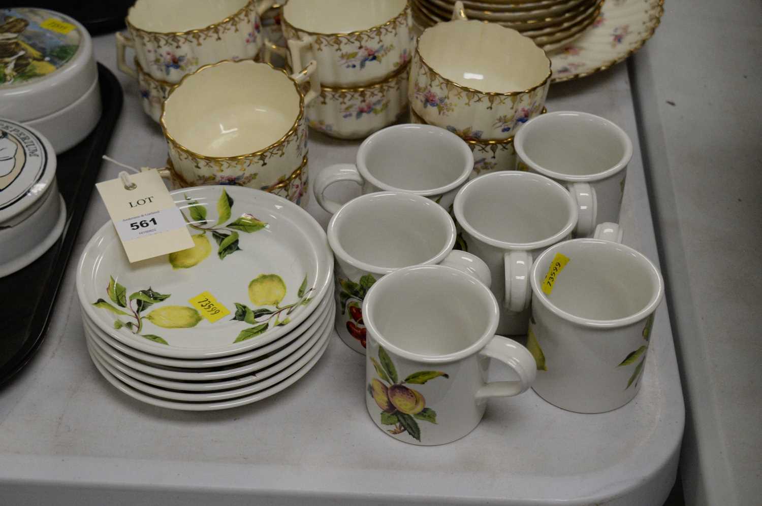 A Victorian part service; and a set Portmeirion Pottery cups and saucers. - Image 2 of 3