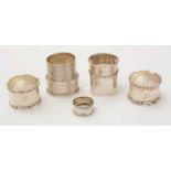 A selection of silver napkin rings