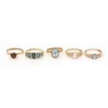 Five gemstone ring,