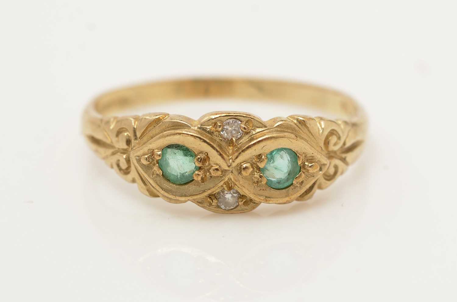 An emerald and diamond ring, - Image 2 of 3