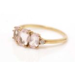 A morganite and diamond ring,