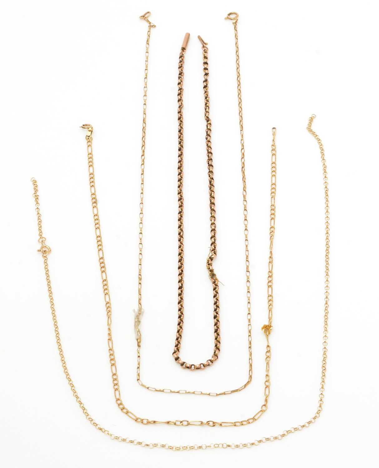 Four 9ct yellow gold chains - Image 2 of 2