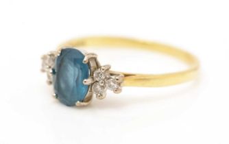 A topaz and diamond ring,