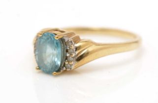 A zircon and diamond ring,