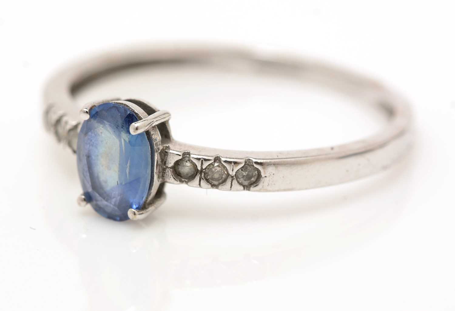 A sapphire and diamond ring,