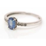 A sapphire and diamond ring,