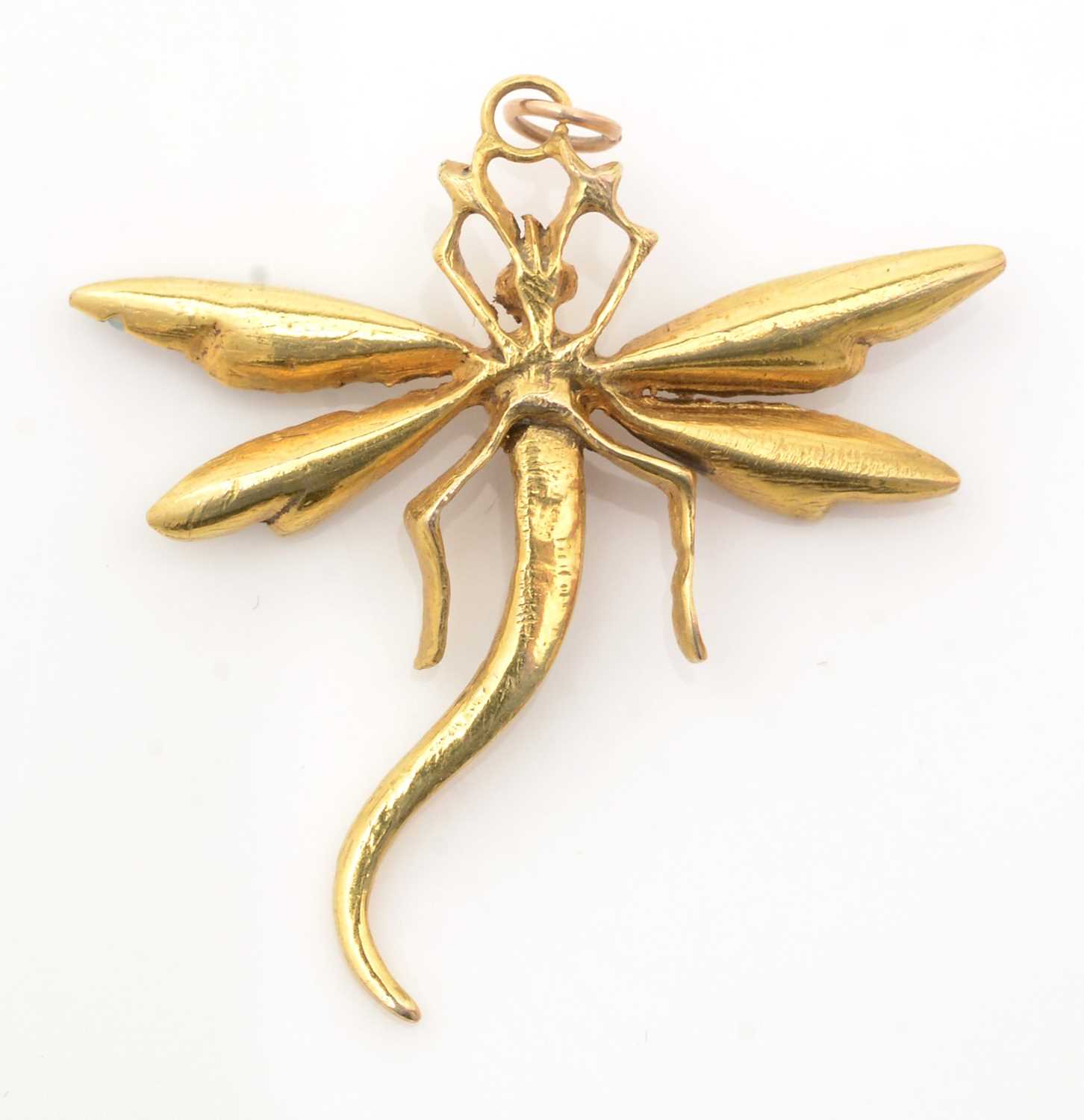 An opal set dragonfly pattern pendant, - Image 2 of 2
