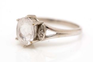 A kunzite and diamond ring,