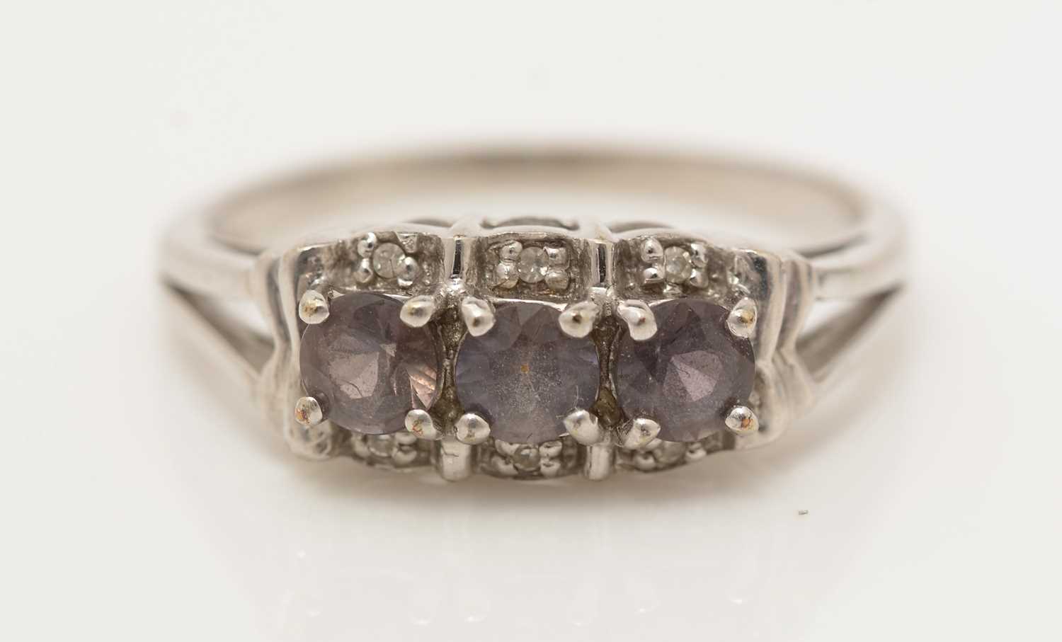 A gemstone and diamond ring, - Image 2 of 3