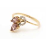 A corundum and diamond ring,