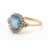 An apatite and diamond ring,