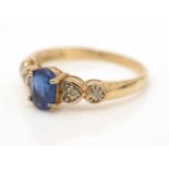 A sapphire and diamond ring,