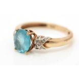 An apatite and diamond ring,