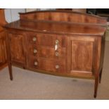 An early 20th Century inlaid mahogany bowfront sideboard.