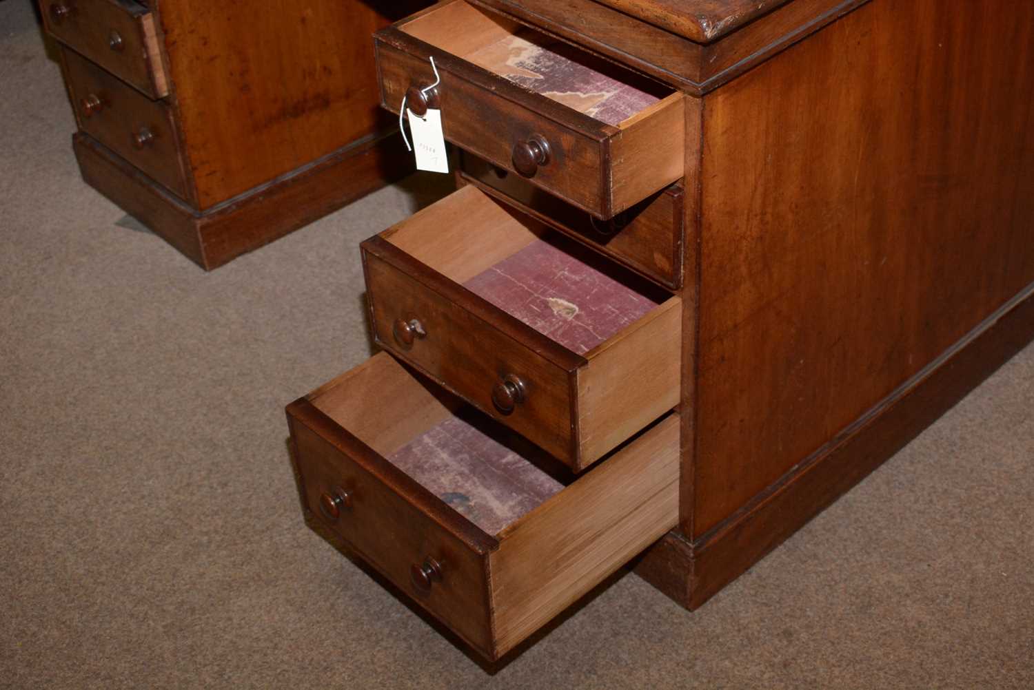 A 19th Century mahogany pedestal desk. - Image 2 of 2