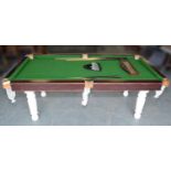 A modern painted mahogany dining/pool table.