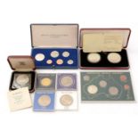 Royal Australian Mint Canberra mint proof set, and other commemorative coins.