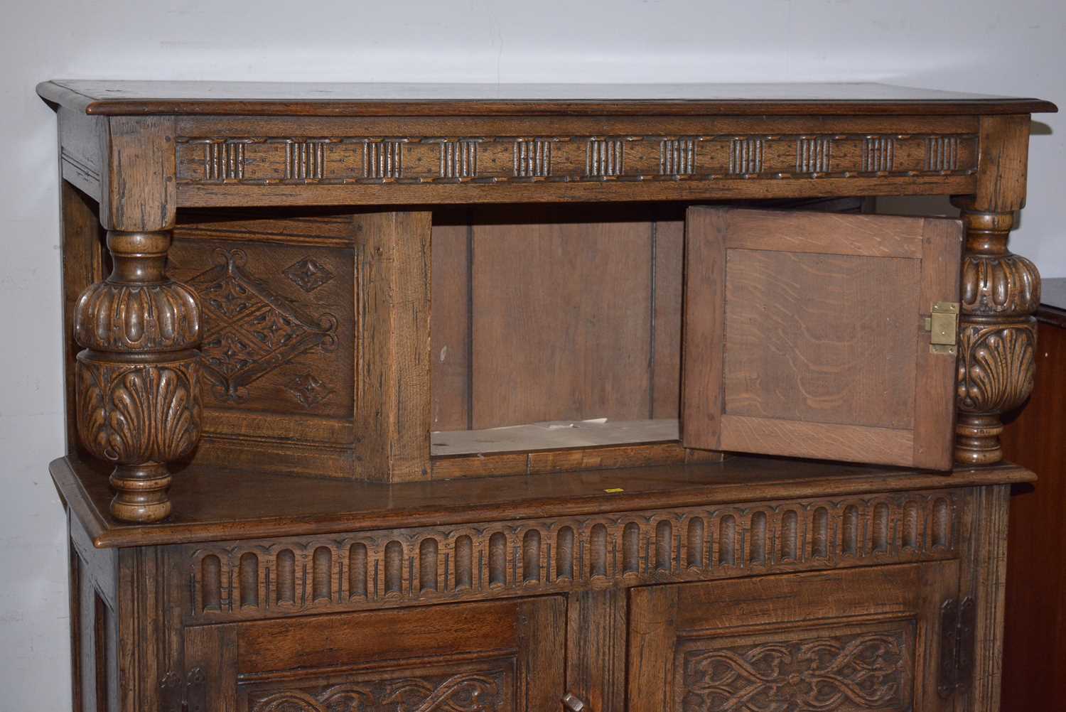 A 17th Century style carved oak buffet. - Image 2 of 3