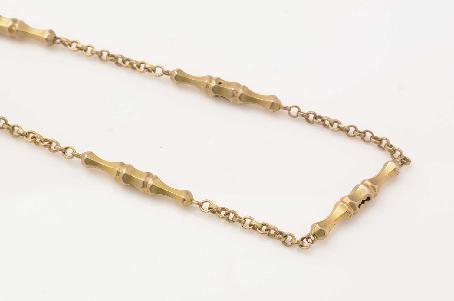 A 9ct yellow gold fancy link chain, - Image 2 of 2