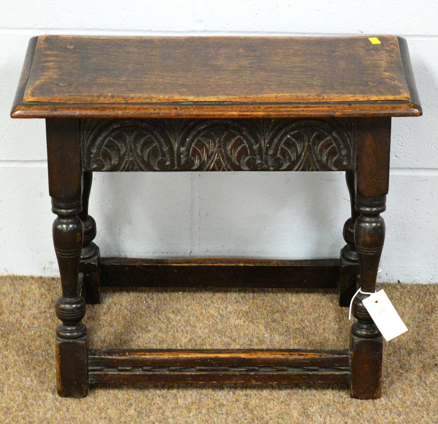 A 17th Century style oak joynt stool.