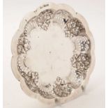 A silver pierced shaped-circular dish, by Harry Atkins,