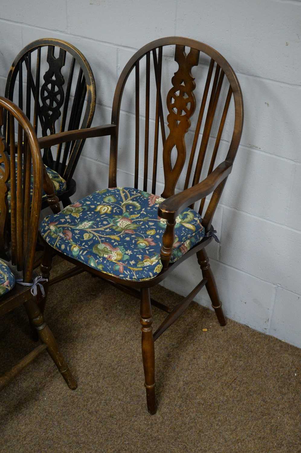 Ten assorted 20th Century rustic wheelback dining chairs - Image 3 of 3