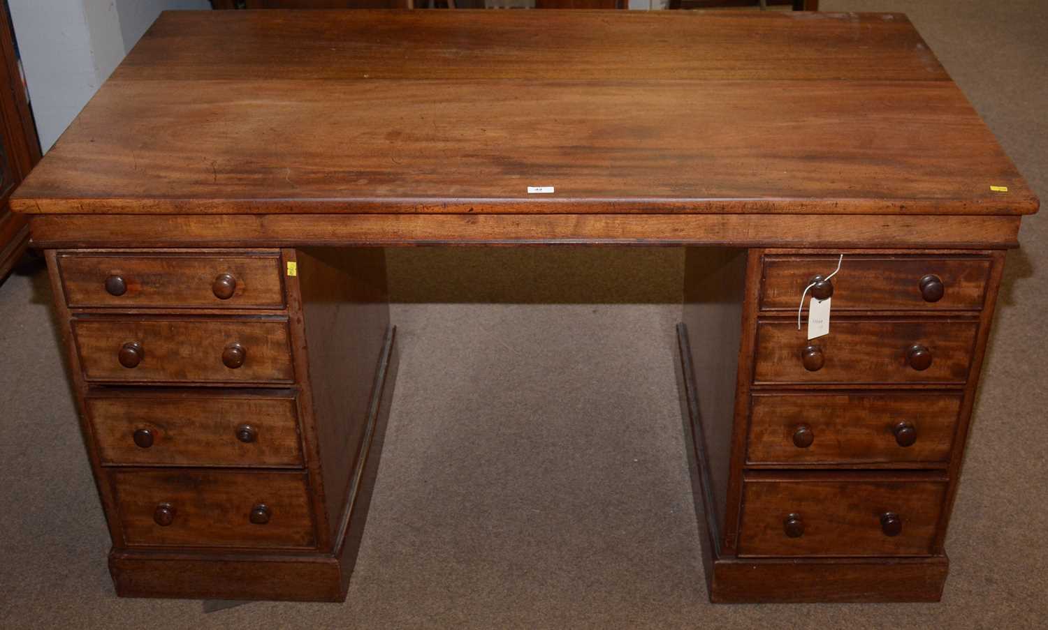 A 19th Century mahogany pedestal desk.