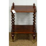 A small and attractive rosewood two-tier whatnot.